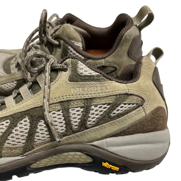 Merrell 7.5 Womens Siren Ventilator Sage Brown Tan Leather Hiking Sneaker Boots - Picture 7 of 10
